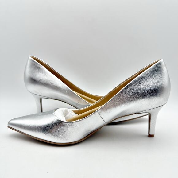 Naturalizer Womens Everly Pumps US 11 Wide EU 42 Silver Leather NWOB - Picture 7 of 12